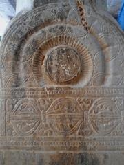 Railing Pillars with Amaravati Art at Velpuru Ramalingeswara Temple in Guntur