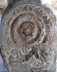 Railing Pillars with Amaravati Art at Velpuru Ramalingeswara Temple