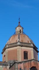 Cupola of Acireale Cathedral with clear blue sky