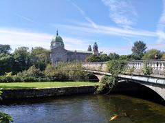 Cathedral of Our Lady Assumed into Heaven and St Nicholas with Salmon Weir Bridge in Galway