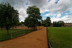 Christ Church Meadow with historical buildings in Oxford