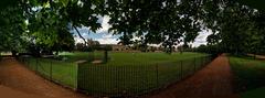 Oxford Christ Church Meadow with Merton Field and historic college buildings in background