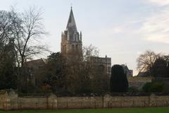 Christ Church Cathedral in Oxford shortly before sunset on a winter's day