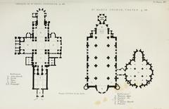 historic illustration of church and convent layout from 1861 book by Mackenzie E. C. Walcott