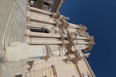 Facade of Cathedral of Syracuse under clear blue sky