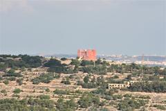 View of the Red Tower from the vantage point at Triq ta' Ghollieqa in Mellieha