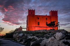 Dusk at the Red Tower in Malta