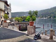 Guns at the pier of Isola Bella, Lago Maggiore, Italy