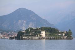 Isola Bella on Lake Maggiore seen with lush gardens and Italian architecture