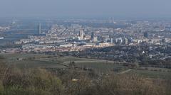 Panoramic view of several districts in Vienna, Austria