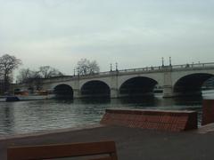 Kingston Bridge over River Thames with blue sky