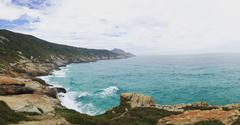 Aerial view of Arraial do Cabo with turquoise waters and sandy beaches