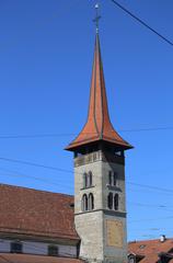 Basilique Notre-Dame tower in Fribourg, Switzerland