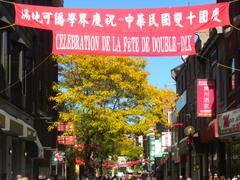 Banner celebrating Double Ten Day in Montreal's Chinatown