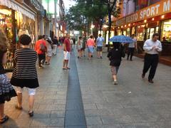 Chinatown street view with traditional buildings and vibrant signage