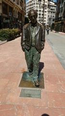 Statue of Woody Allen in Oviedo, Asturias, Spain