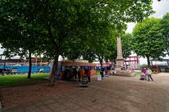 Old Royal Naval College in Greenwich with Cutty Sark Gardens and New Zealand War Memorial