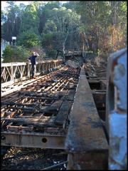 Burnt bridge over the Swampy Plains River in Kosciuszko National Park