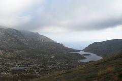 Albina Lake with low clouds over Mt Townshend