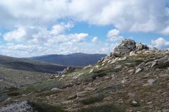 Interesting outcrop alongside the track with Hedley Tarn in the background