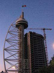 Building under construction by the Tagus River in Lisbon