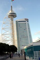 Modern Lisbon cityscape with contemporary architecture and the Vasco da Gama Tower