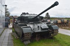 British Centurion Mark 3 tank parked outdoors at Duxford Airfield