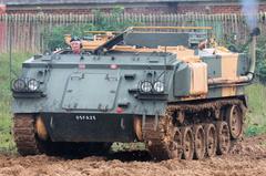 APC armored vehicle in an urban environment