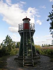 Leuchtturm Bunthäuser Spitze in Wilhelmsburg Hamburg by the Elbe River