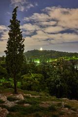 Areopagus early evening with Monument of Philopappos in distance, Athens