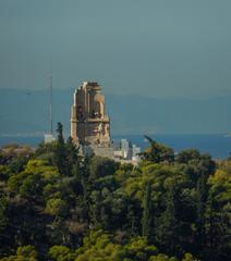 view from the Acropolis to the Philopappos Monument, Athens