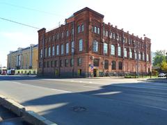 Obvodny Canal Embankment in Saint Petersburg with heritage buildings and cloudy sky