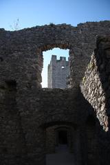 Belfort Castle interior with visible tower, Spormaggiore, Italy