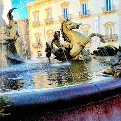 Fountain of Diana at Piazza Archimede in Ortigia, Syracuse, Sicily