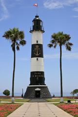 Faro La Marina in Miraflores with a clear sky