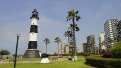 Lighthouse and Building Cityscape in Lima, Peru