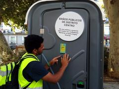 Public toilets installation and awareness campaign posters in Centro district