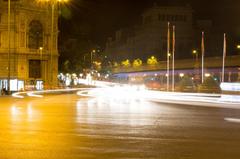 Long exposure photo of Fuente de la Cibeles in Madrid, Spain