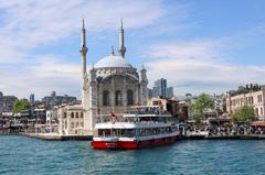 Ortaköy Mosque from the Bosphorus in Istanbul