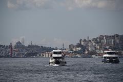 Istanbul Ortaköy Mosque with view of old town