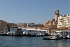 Le Vieux-Port de Marseille with Saint-Laurent Church in the background