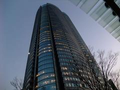 aerial view of Roppongi Hills complex with tall buildings and urban landscape