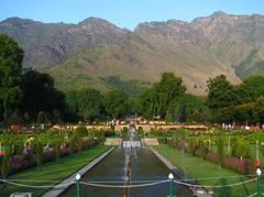 Nishat Bagh Mughal Gardens with twelve descending terraces of water and flowers