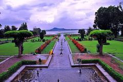 Evening shot of Mughal garden in Srinagar