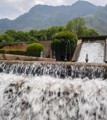 Nishat Bagh garden with trees and water channels