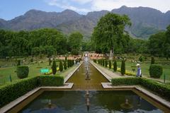 Nishat Bagh, a terraced Mughal garden on the eastern side of Dal Lake in Srinagar