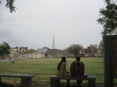 playground with colorful play structures