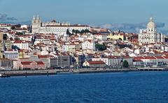 view of Lisbon from deck 12 of a cruise ship