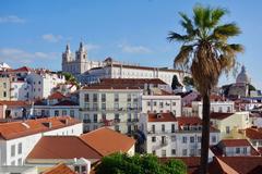 Church of São Vicente of Fora and Alfama viewed from Miradouro das Portas do Sol