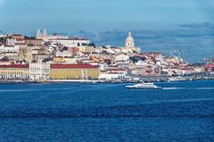 view of Lisbon from deck 12 of a cruise ship